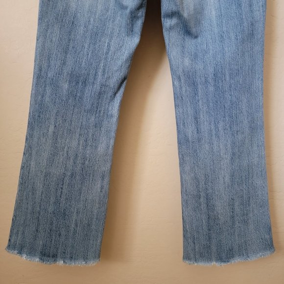 X-Ray Rainbow Embroidered Distressed Flare Denim Jeans - Picture 11 of 16